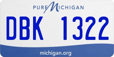 MI license plate DBK1322