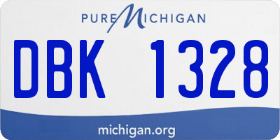 MI license plate DBK1328