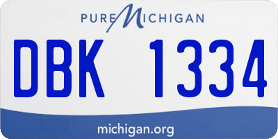 MI license plate DBK1334