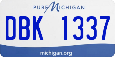 MI license plate DBK1337