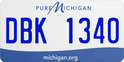 MI license plate DBK1340