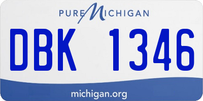 MI license plate DBK1346