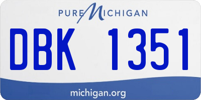 MI license plate DBK1351