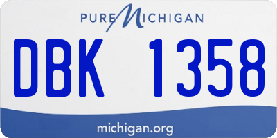 MI license plate DBK1358