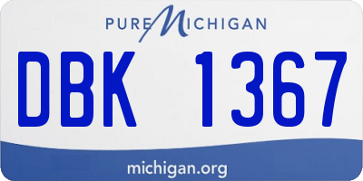 MI license plate DBK1367