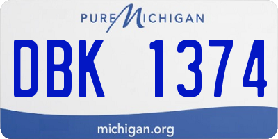 MI license plate DBK1374
