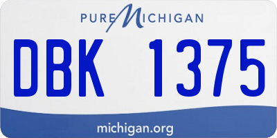 MI license plate DBK1375