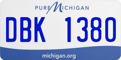 MI license plate DBK1380