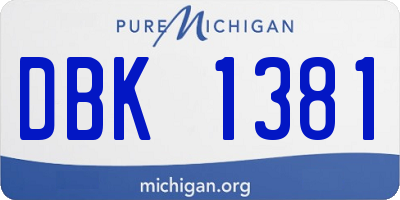 MI license plate DBK1381