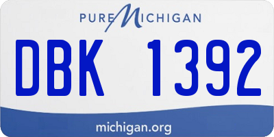 MI license plate DBK1392