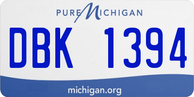 MI license plate DBK1394