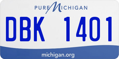 MI license plate DBK1401