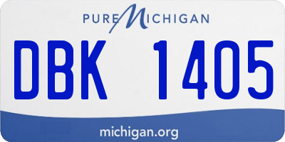 MI license plate DBK1405