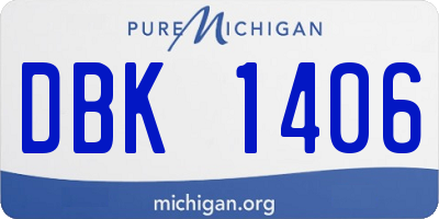 MI license plate DBK1406