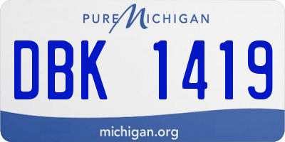 MI license plate DBK1419