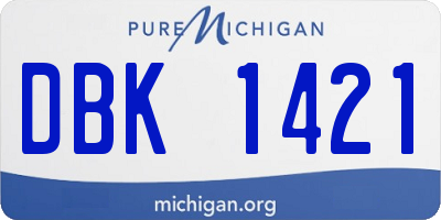 MI license plate DBK1421