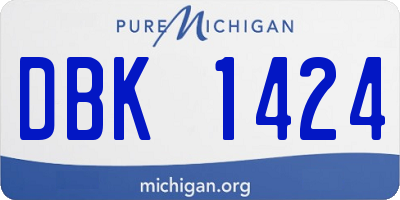 MI license plate DBK1424
