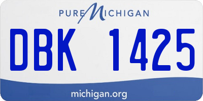 MI license plate DBK1425