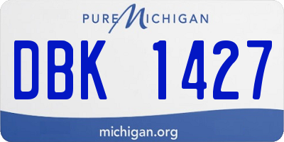 MI license plate DBK1427