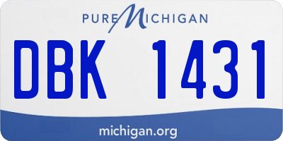MI license plate DBK1431