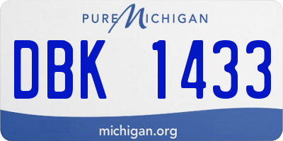 MI license plate DBK1433