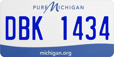 MI license plate DBK1434