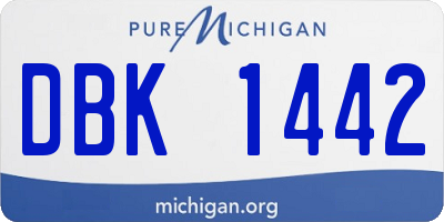 MI license plate DBK1442