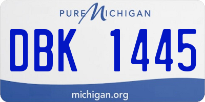 MI license plate DBK1445