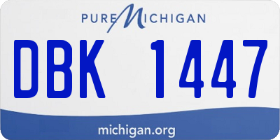 MI license plate DBK1447