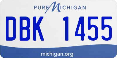 MI license plate DBK1455