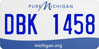 MI license plate DBK1458