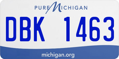 MI license plate DBK1463