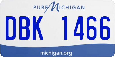 MI license plate DBK1466