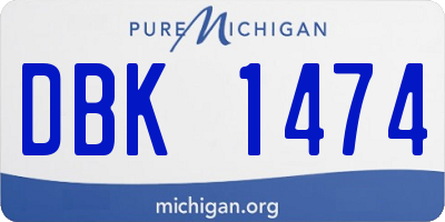 MI license plate DBK1474