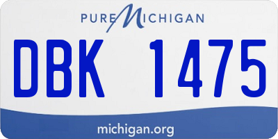 MI license plate DBK1475