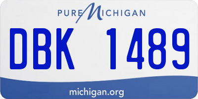 MI license plate DBK1489