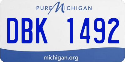 MI license plate DBK1492