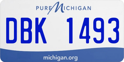 MI license plate DBK1493