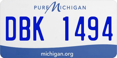 MI license plate DBK1494