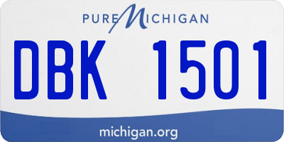 MI license plate DBK1501