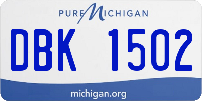 MI license plate DBK1502