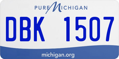 MI license plate DBK1507