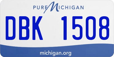 MI license plate DBK1508