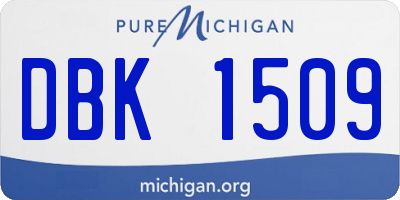 MI license plate DBK1509