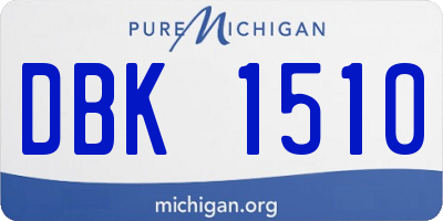 MI license plate DBK1510