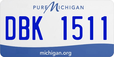 MI license plate DBK1511