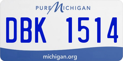 MI license plate DBK1514