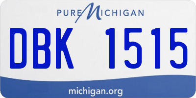 MI license plate DBK1515