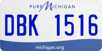 MI license plate DBK1516