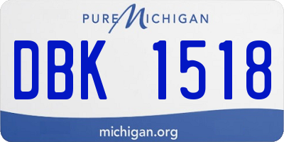 MI license plate DBK1518